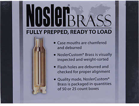 Nosler Custom Unprimed Brass For 243 Winchester 50 Per Box Md: 10105