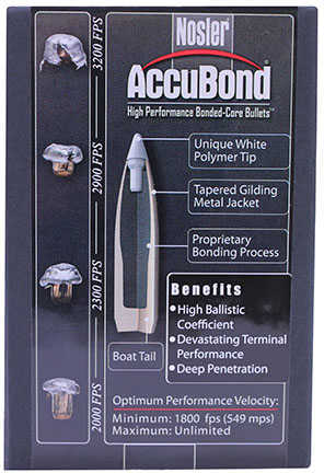 Nosler Accubond 338 Caliber 200 Grain Spitzer 50/Box Md: 56382 Bullets