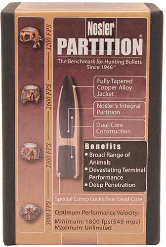 Nosler Partition Spitzer 270 Caliber 140 Grain Bullet 50/Box Md: 35200