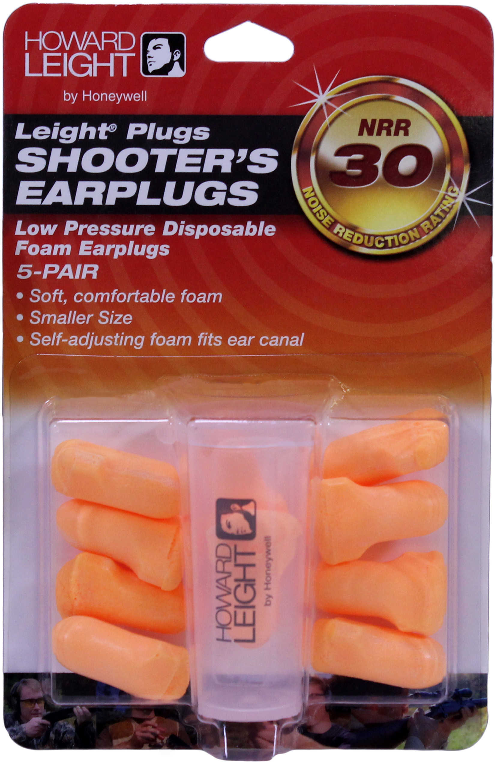 Howard Leight R01517 Low Pressure Foam Earplugs 5 Pairs 30 dB Orange