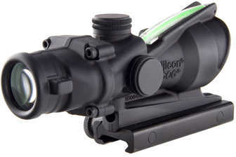 Trijicon 100218 ACOG 4x 32mm Obj 36.8 ft @ 100 yds FOV Black Matte Finish Dual Illuminated Chevron 223 Ballistic Green