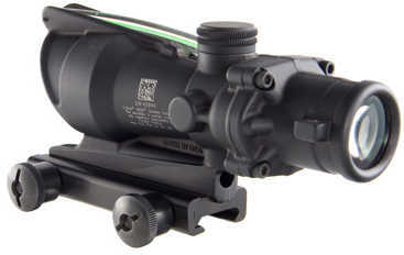 Trijicon 100218 ACOG 4x 32mm Obj 36.8 ft @ 100 yds FOV Black Matte Finish Dual Illuminated Chevron 223 Ballistic Green