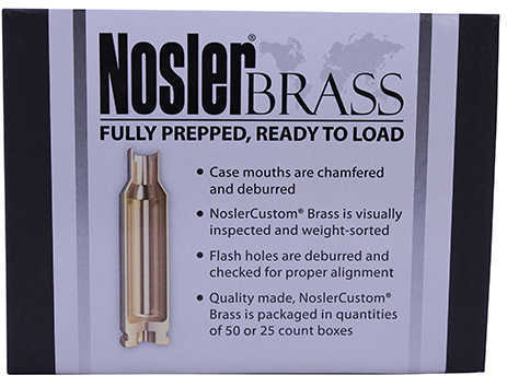 Nosler Custom Unprimed Brass For 25-06 Remington 50 Per Box Md: 10132
