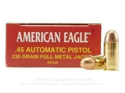 45 ACP 230 Grain Full Metal Jacket 50 Rounds Federal Ammunition