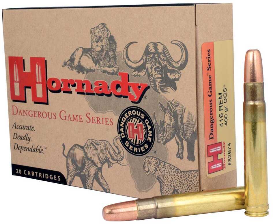 416 Rem Mag 400 Grain Solid 20 Rounds Hornady Ammunition 416 Remington Magnum