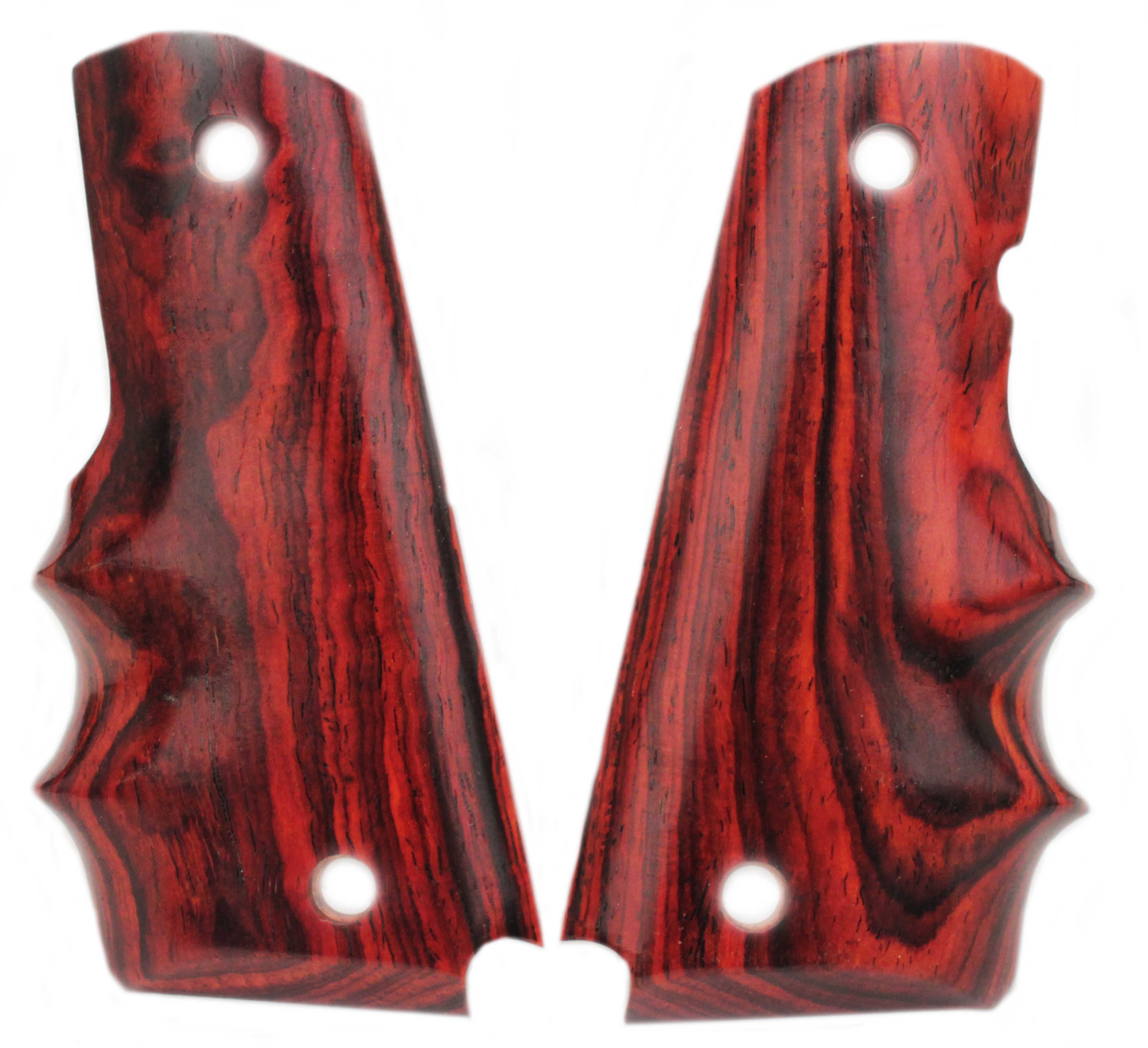 Hogue Coco Bolo Wood Finger Grooved Grips For Colt 45 Md: 45800