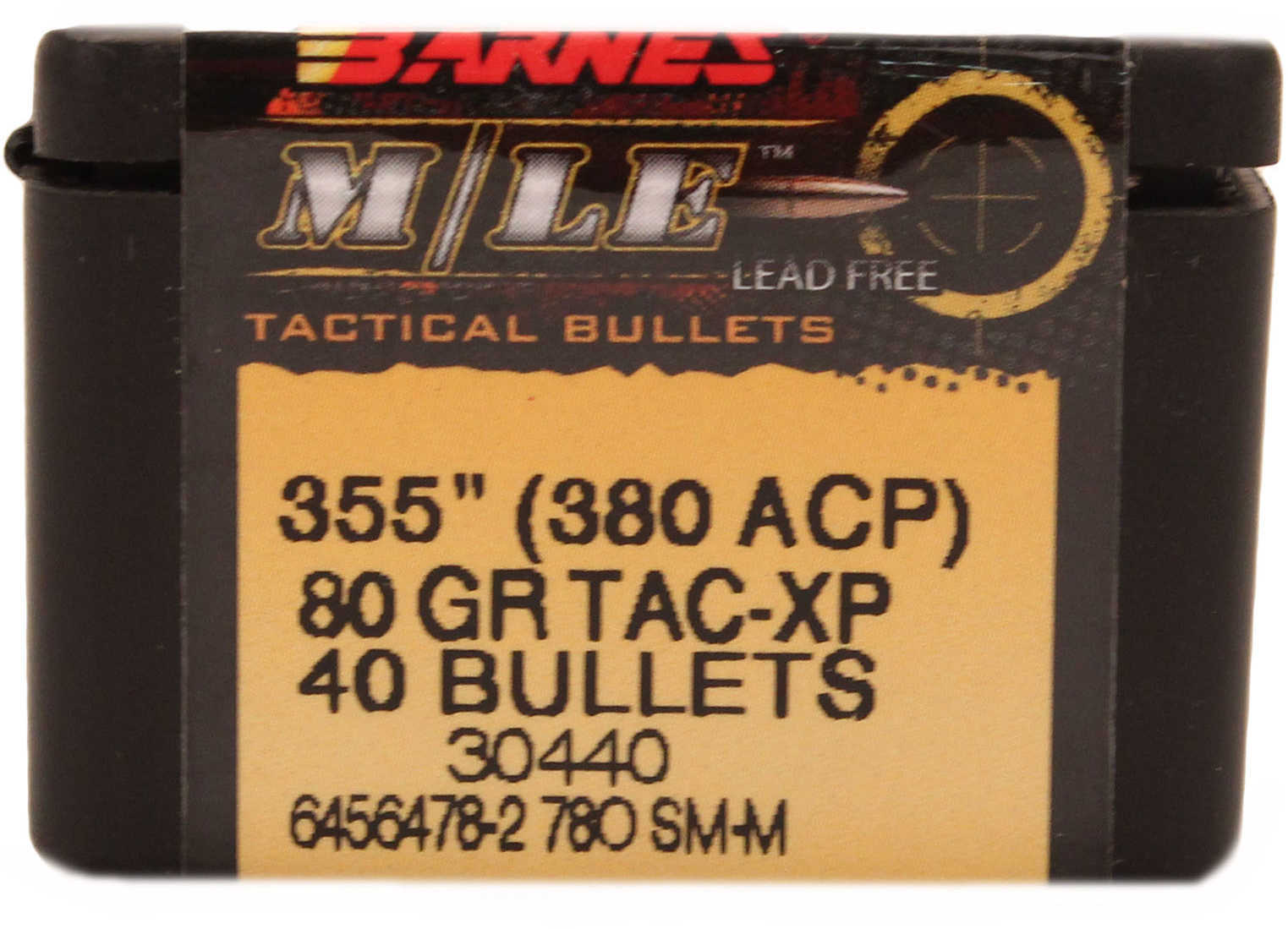 Barnes Bullets 380 ACP 80 Grains TAC XP 40/Box