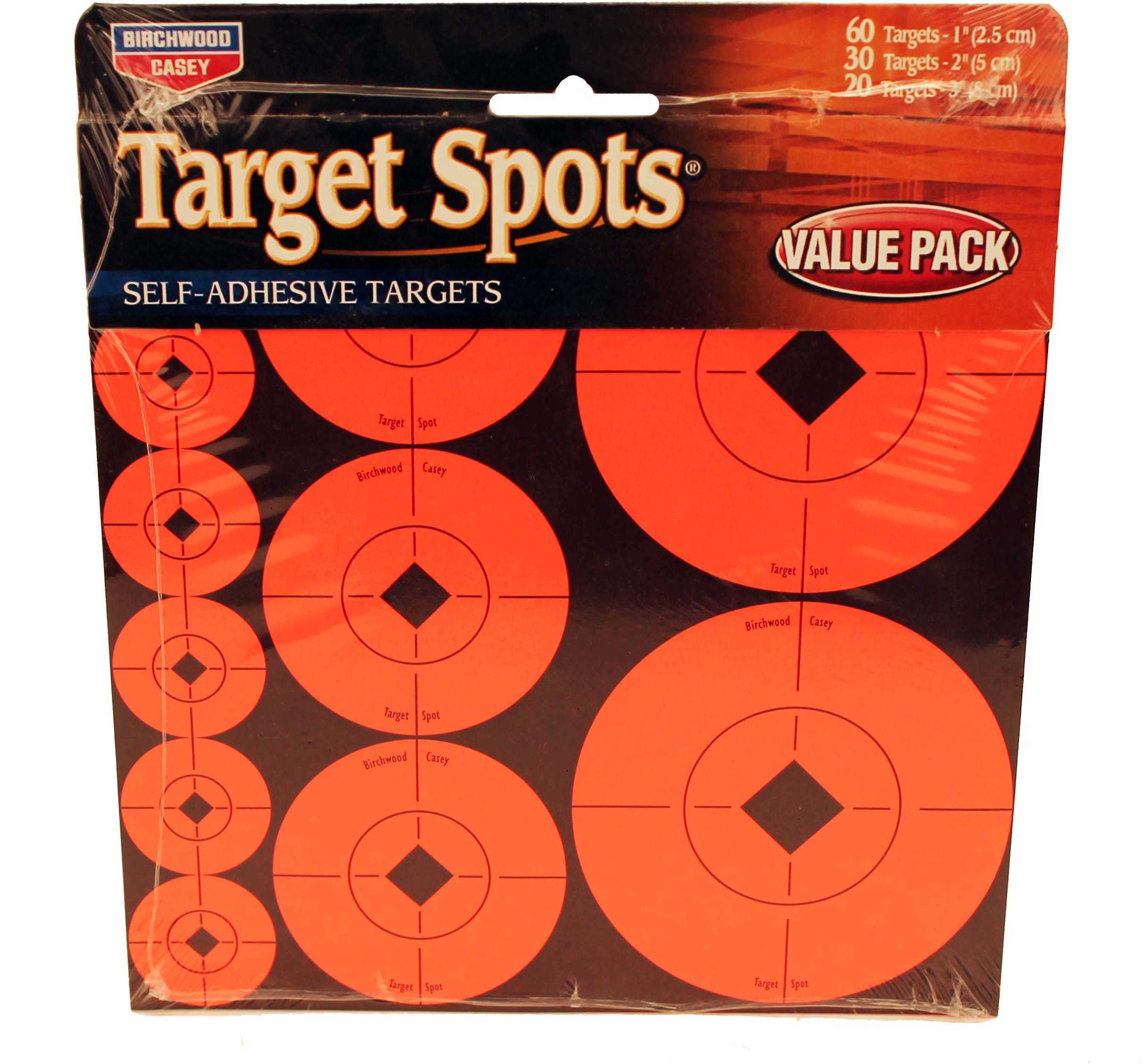 Birchwood Casey Target Spots Asst 1,2.3" 12 Sheet Pk