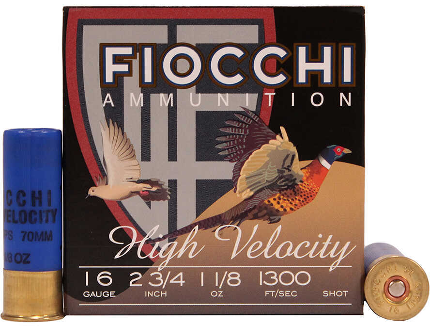 16 Gauge 2-3/4" Lead #6  1-1/8 oz 25 Rounds Fiocchi Shotgun Ammunition