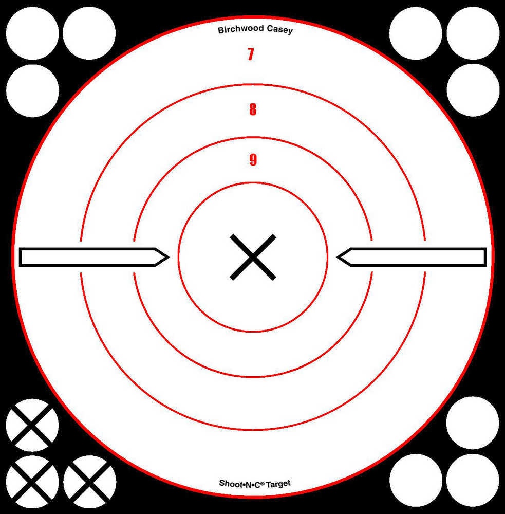 Birchwood Casey Shoot-N-C White/Blk 8" BULLS-Eye X 6Pk