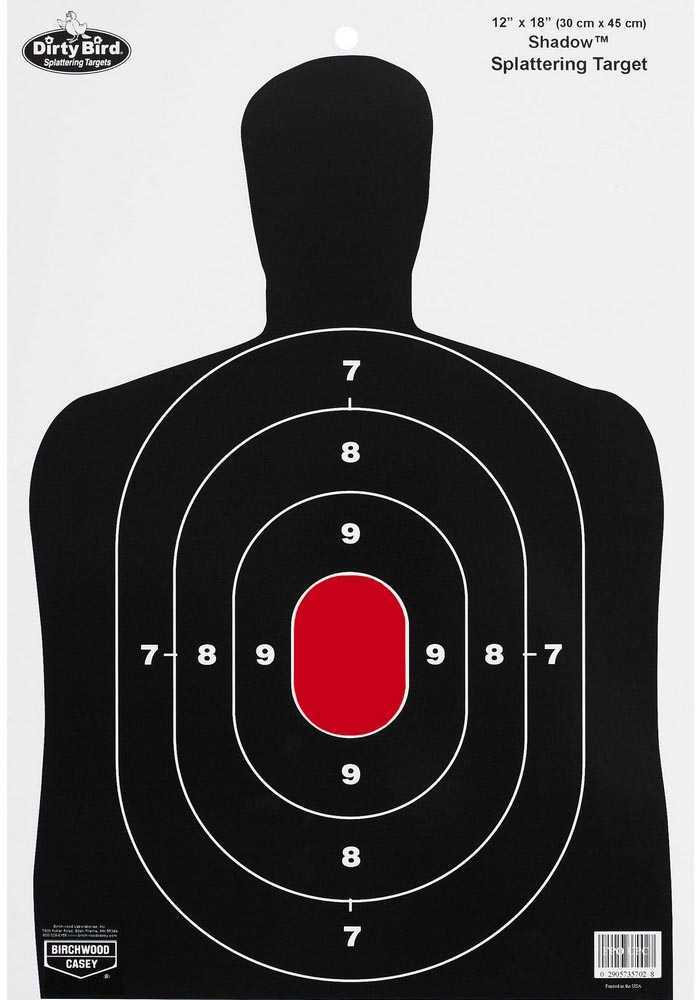 Birchwood Casey Dirty Bird BC-27 Silhouette Tagboard Hanging Pistol 12" x 18" Black/White 8 Per Pkg