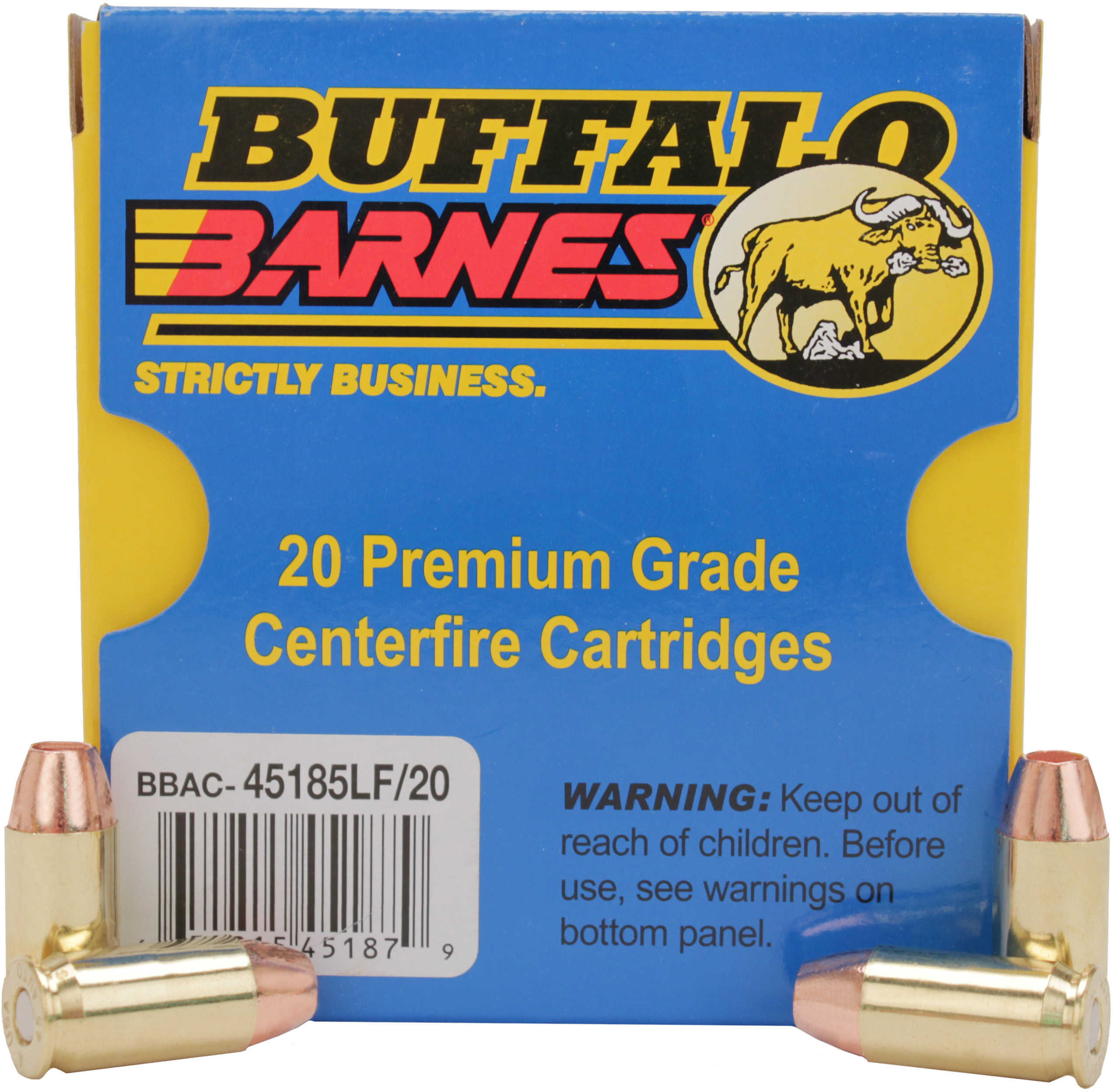 45 ACP 185 Grain Hollow Point 20 Rounds Buffalo Bore Ammunition