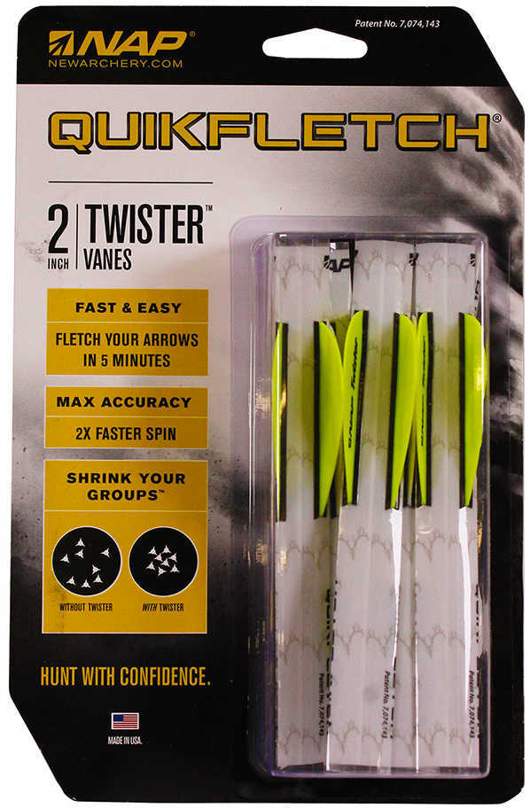 NAP Quikfletch w/Twister Vanes White/Yellow 6 pk. Model: 60-636