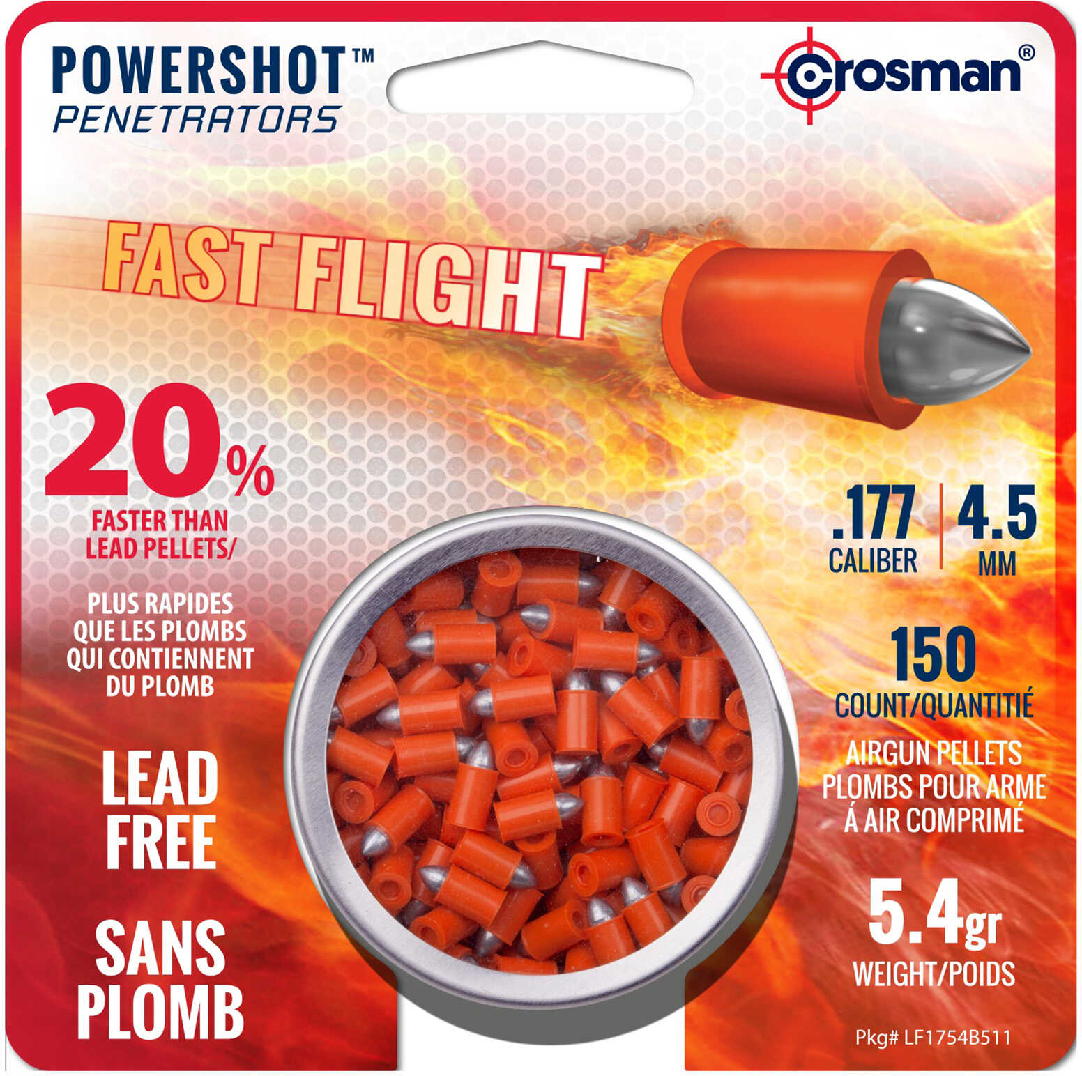 Crosman Powershot Fast Flight Penetrators .177 cal. 150 pk. Model: LF1754