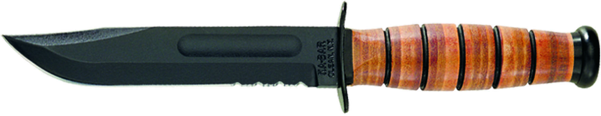 KA-BAR Knives KA-BAR Army Fixed Blade Knife 7" Blade Length 11.875" Overall Length Clip Point Partially Serrated Edge 10