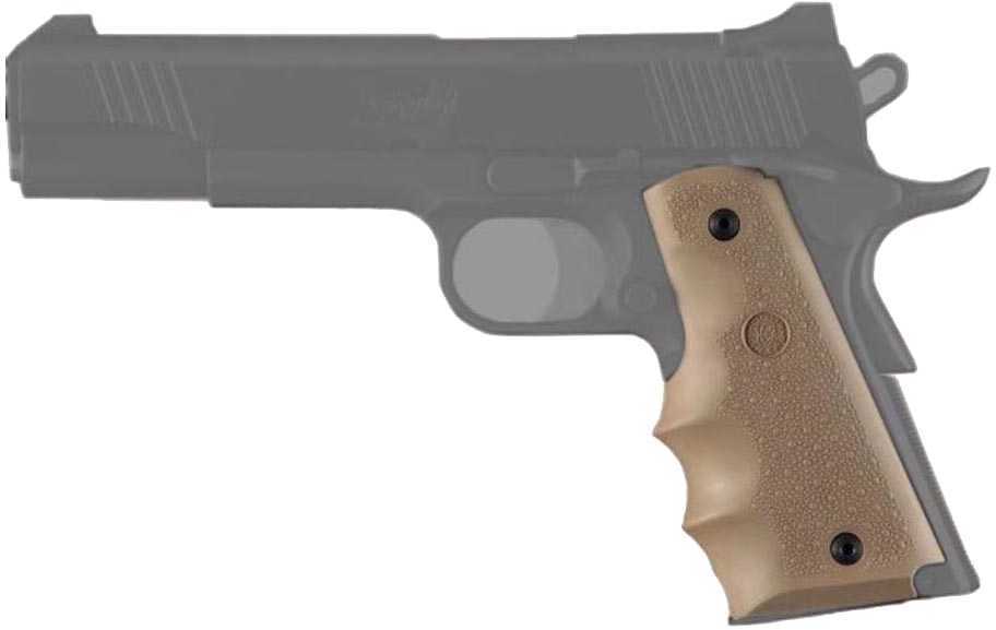 Hogue 45003 1911 Goverment Rubber Grip W/Finger Grooves Desert Tan