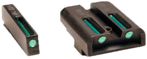 Truglo TG131GT1A Brite-Site TFO Fits Glock 42/43 Tritium/Fiber Optic Green Front/Rear Black