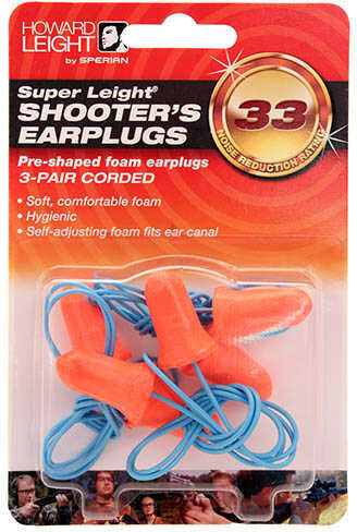 Howard Leight R01180 Single Use Super Earplugs 33 dB Red Plugs/Blue Cord