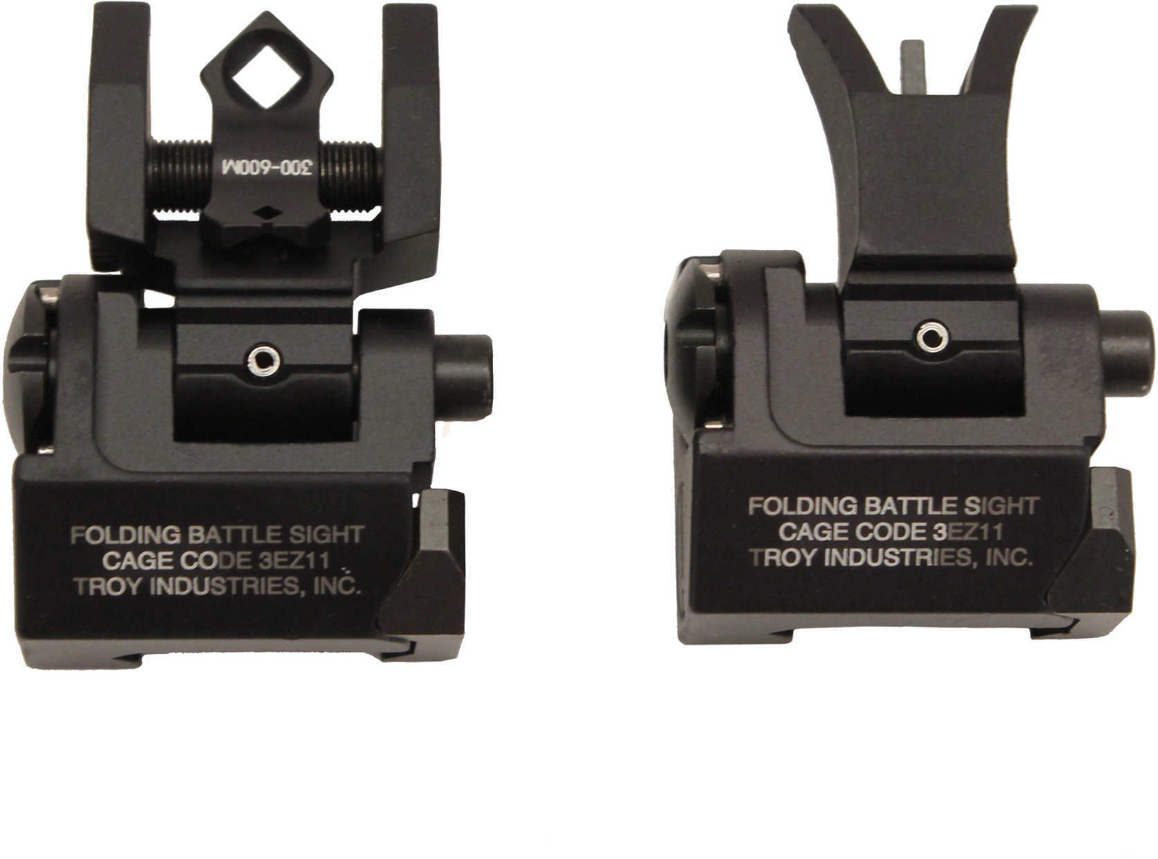 Troy SSIGNCNSTBT1 BattleSight Micro Set M4 Front/DOA Rear Weapons w/Raised Top Rail Picatinny Mount Aluminum Black