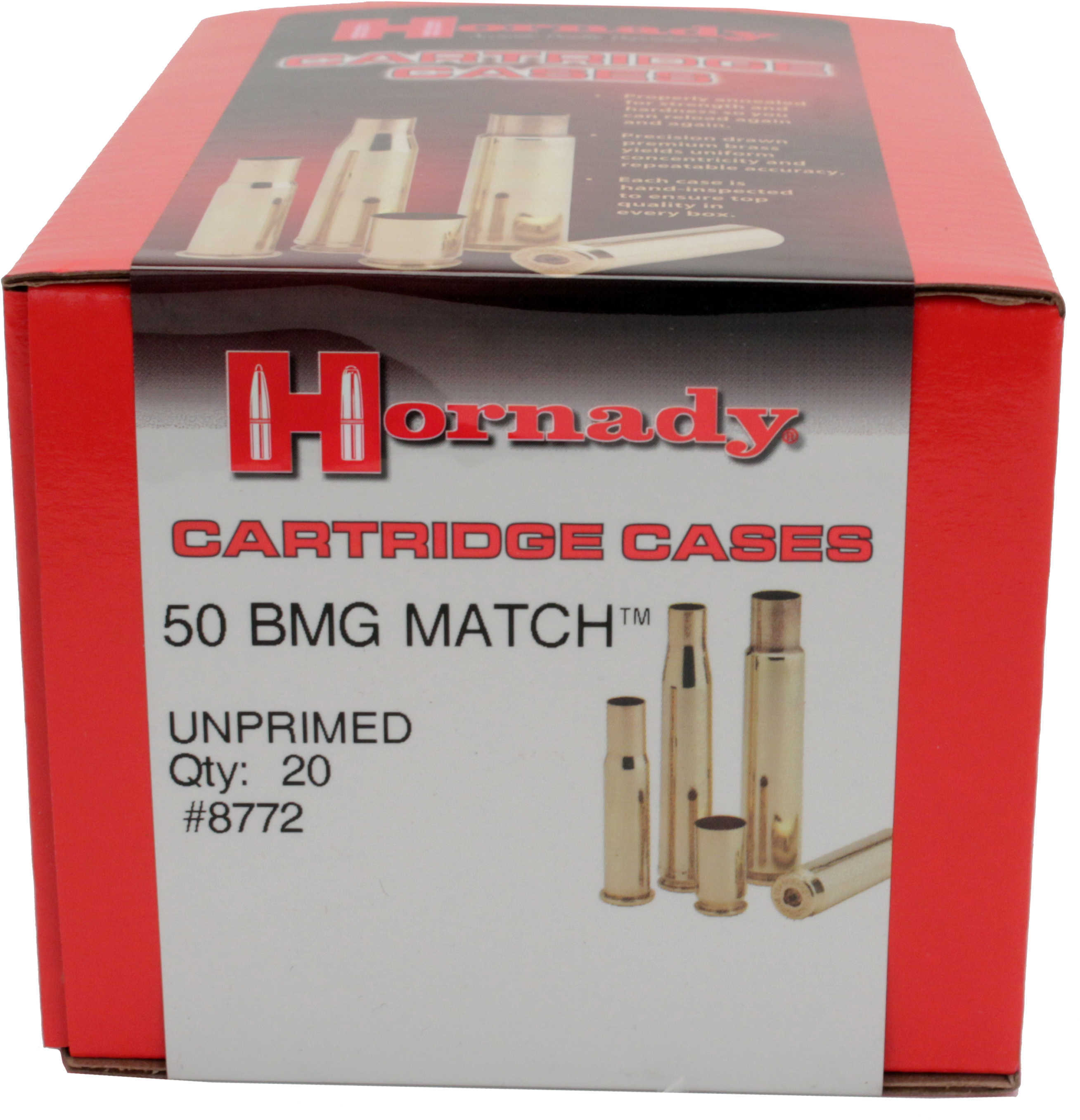 Hornady 8772 Unprimed Brass Cases 50 BMG Match Grade 20/Box