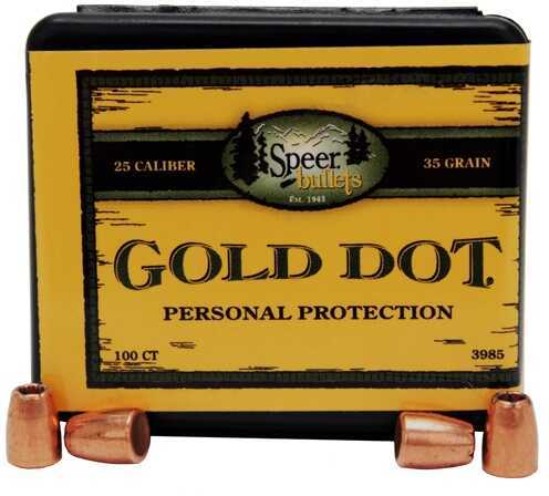 Speer Bullets 3985 Gold Dot Personal Protection 25 Caliber .251 35 GR Hollow Point (HP) 100 Box