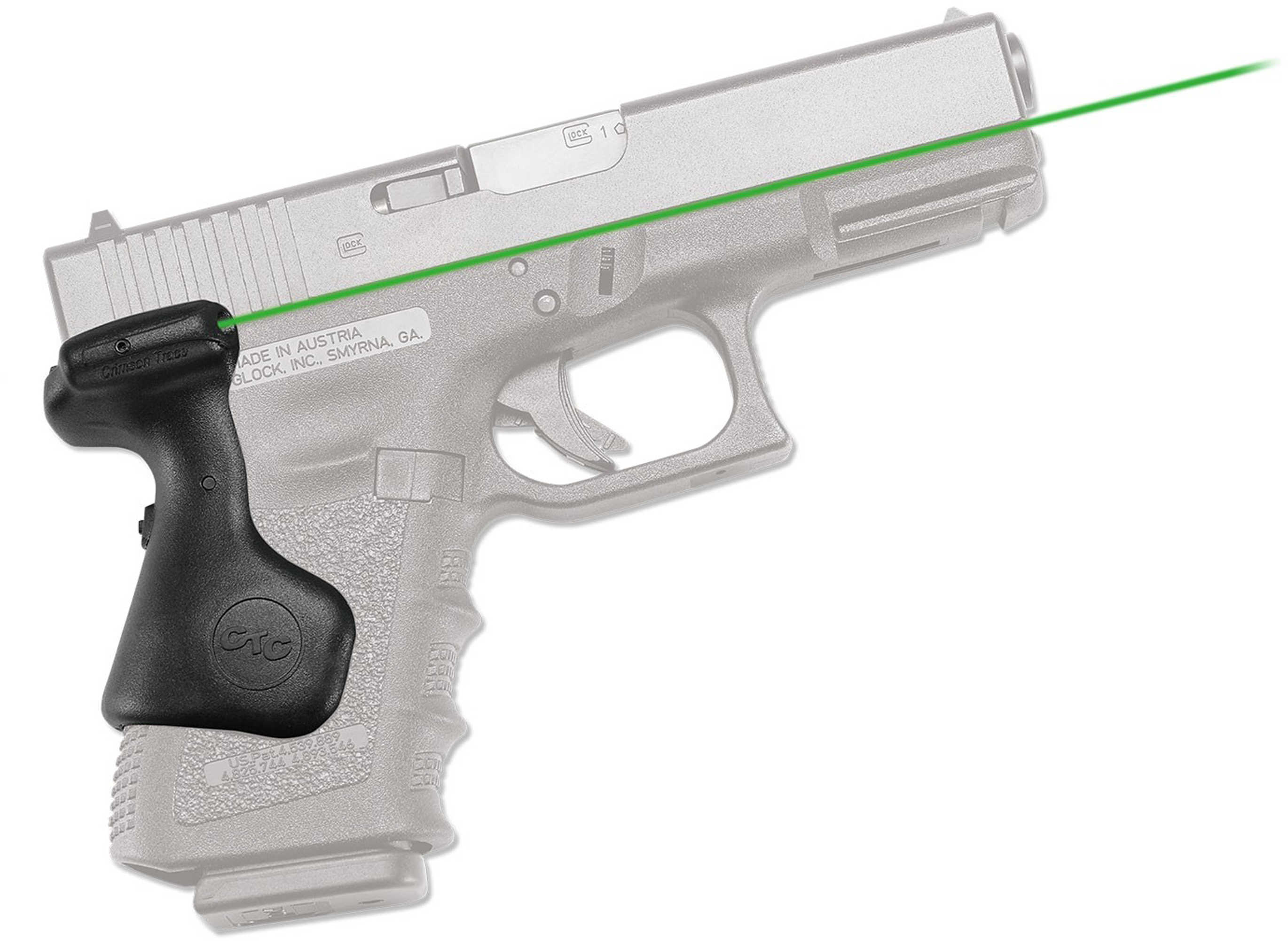 Crimson Lg639g Lasergrips For Glock 3rd Gen Compact Green 19/23/25/32