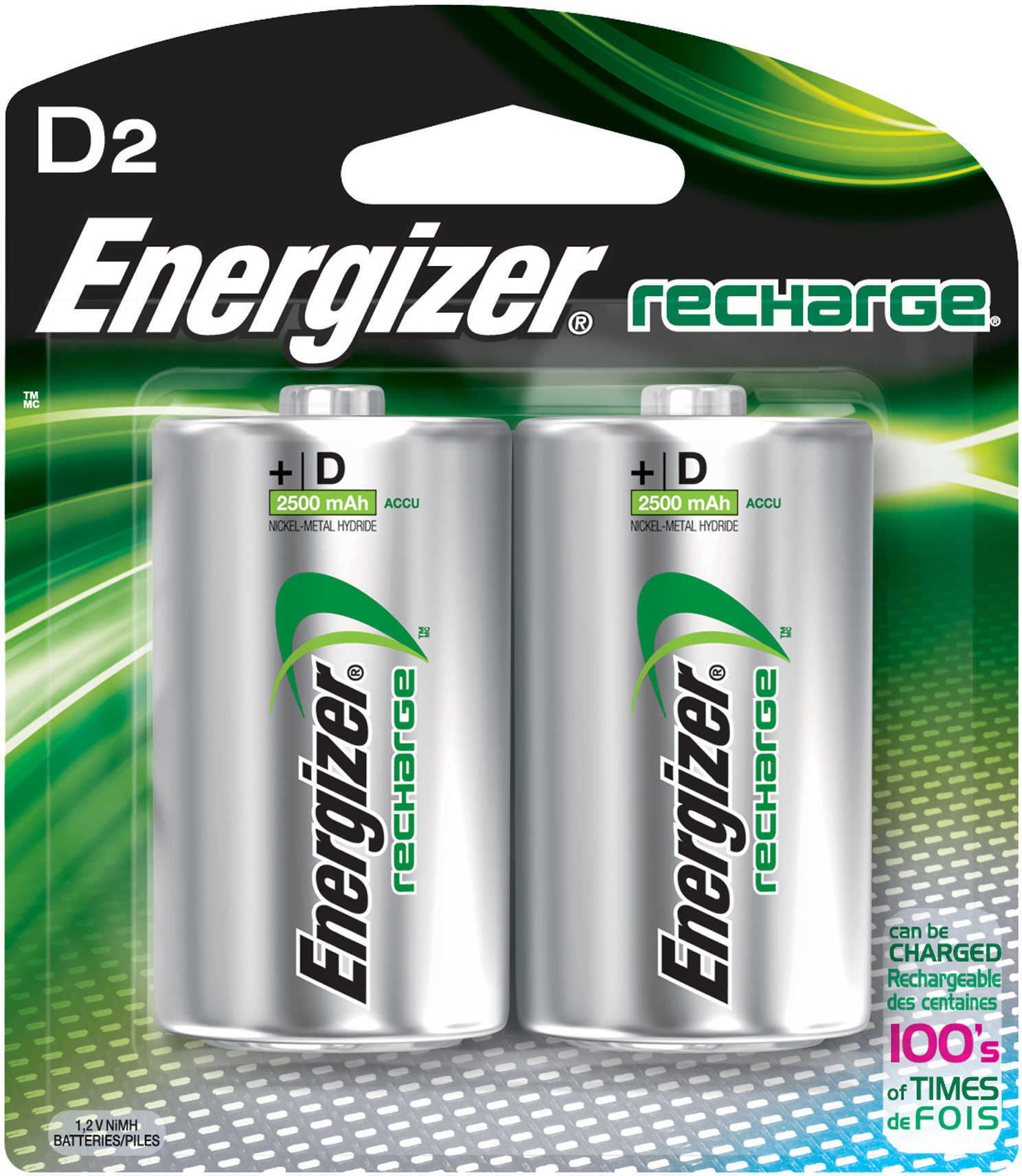 Energizer Recharge Batteries D 2pack