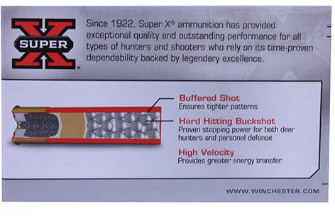 12 Gauge 2-3/4" Lead 4 Buck  27 Pellets 5 Rounds Winchester Shotgun Ammunition