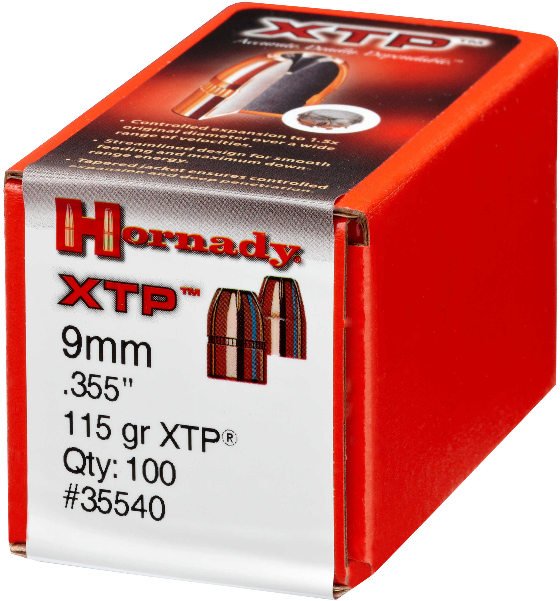 Hornady Bullets 9mm 115G Xtp 100Bx