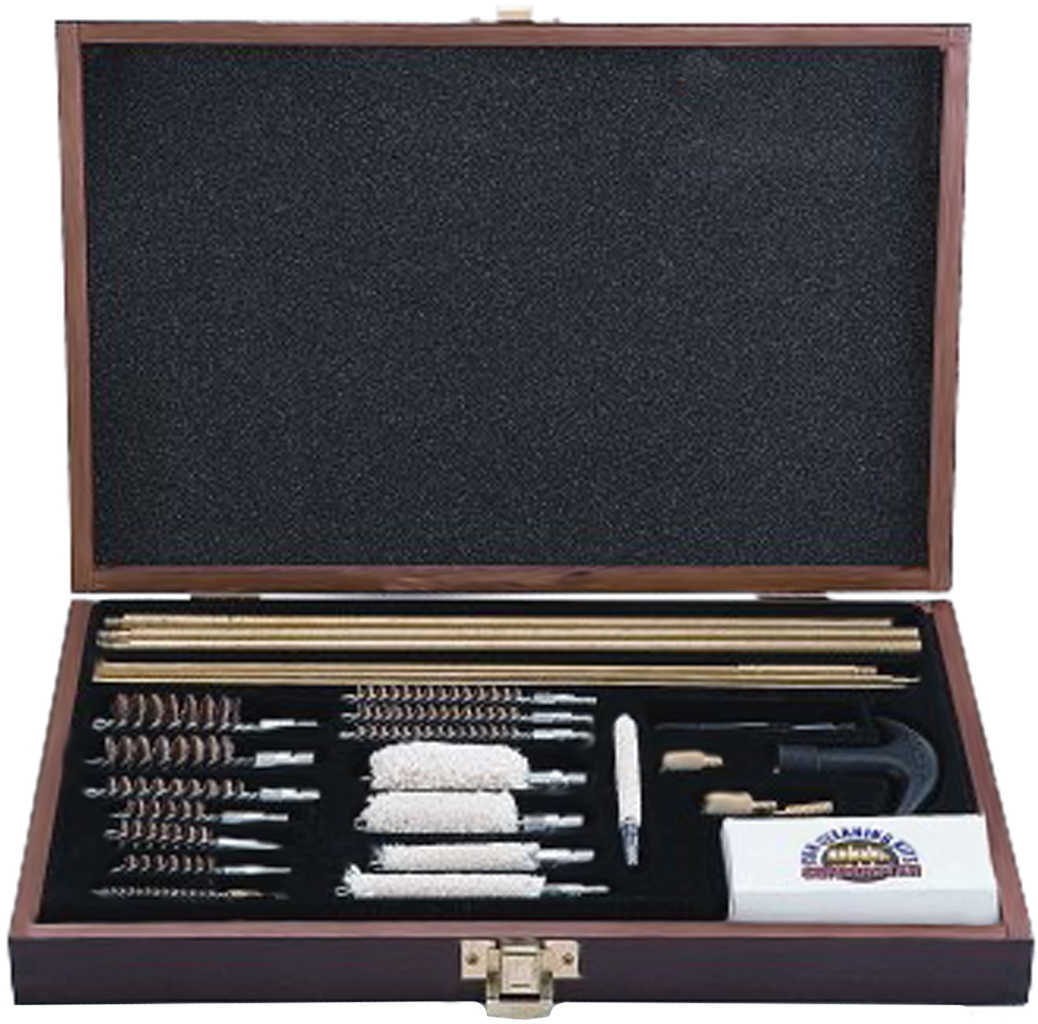 Gunmaster 35 Piece Universal Gun Cleaning Kit Wood Case