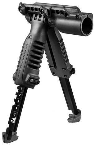 Mako Tactical Foregrip with Integrated Adj Bipod and 1" Flashlight Adapter T-PODFA-B