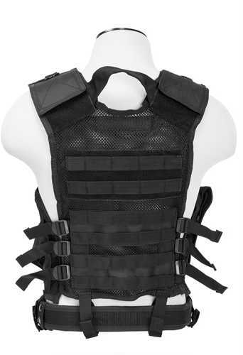 NCStar CTVL2916B Tactical Vest Black XL-XXL Tough PVC/Mesh Webbing