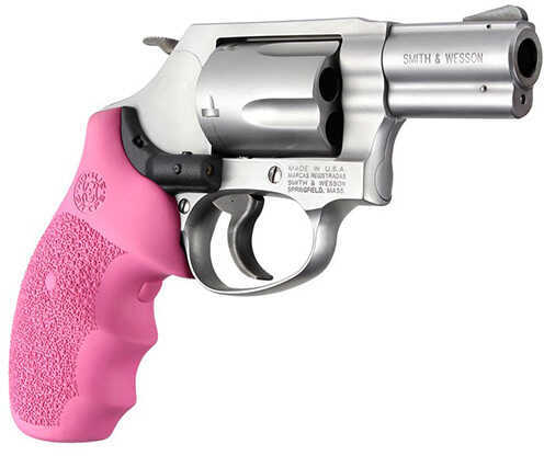 Hogue Laser Enhanced Grips- S& W J Frame Rubber Monogrip Butt Pink Md: 60087