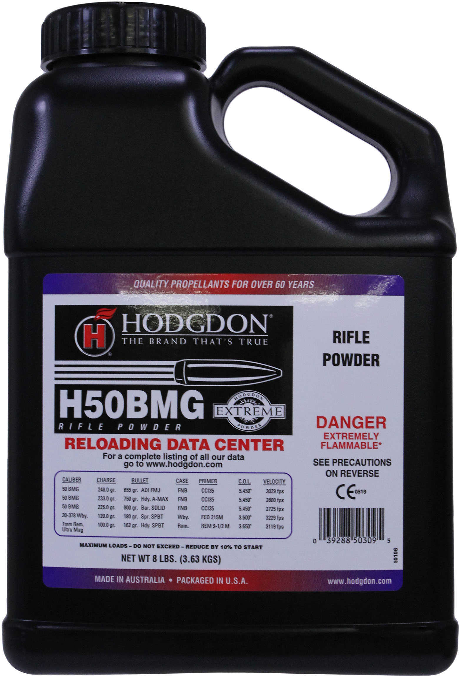 Hodgdon Powder H50BMG Smokeless 8 Lb