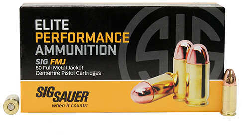 9mm Luger 147 Grain Full Metal Jacket 50 Rounds Sig Sauer Ammunition