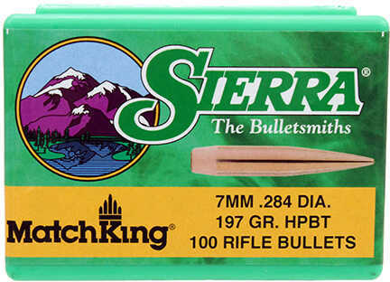 Sierra 1997 MatchKing 7mm .284 197 GR Hollow Point Boat Tail (HPBT) 100 Box