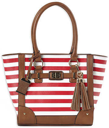 Bulldog BDP051 Tote Style Purse Shoulder Most Small Pistols/Revolvers Leather Cherry Stripe