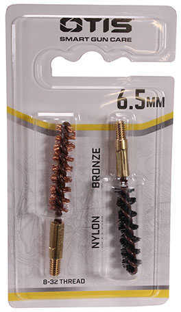 Otis FG265Nb Bore Brush Set 6.5mm/264 Cal/260 8-32 Thread 2" Long Bronze/Nylon Per Pkg