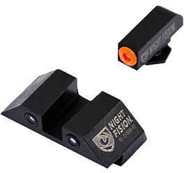 Night Fision GLK00103OGZG Sight Set Square for Glock 17/17L/19/22-28/31-35/37-39 Tritium Green w/Orange Ou