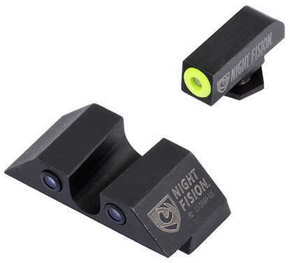 Night Vision Sight Set Square Front/U-Notch Rear for Glock 17/17L/19/22-28/31-35/37-39 Tritium Yellow Md: GLK00107