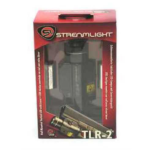 Streamlight 69120 TLR-2 LED Rail Mounted Flashlight with Laser 300 Lumens CR123A Lithium (2) Battery Black Aluminum