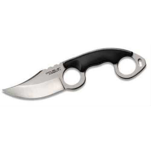 Cold Steel Cs-39FN Double Agent 3" Fixed Plain Satin Japanese AUS-8A SS Blade/Black W/Double Ring Griv-Ex Handle