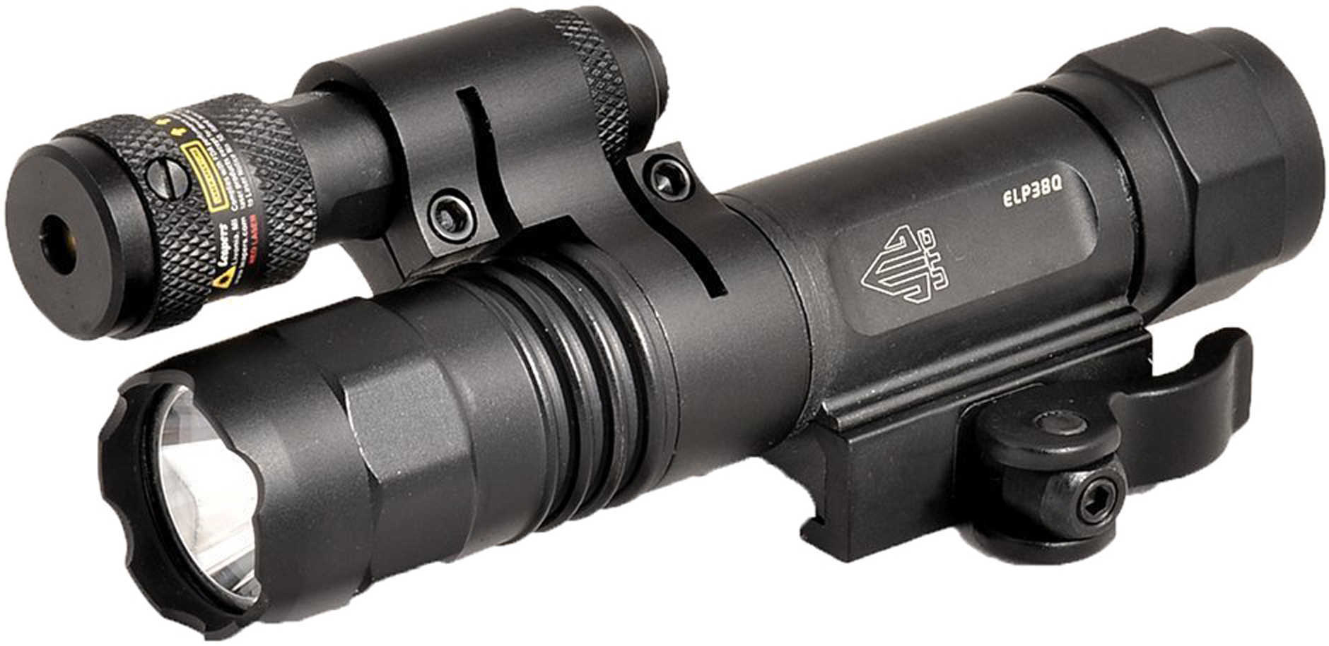 Leapers Inc. - UTG Accushot Flashlight Fits Picatinny LED Weapon with Adjustable Red Laser 400 Lumen Qui