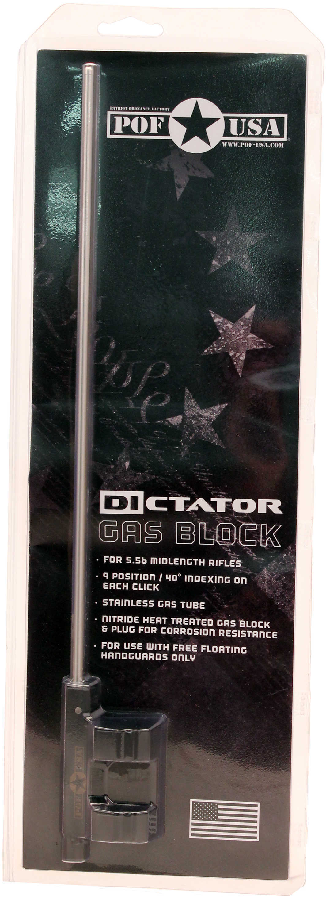 POF USA Dictator Gas Block MIDLENGTH 9 Position Adjustable 00838