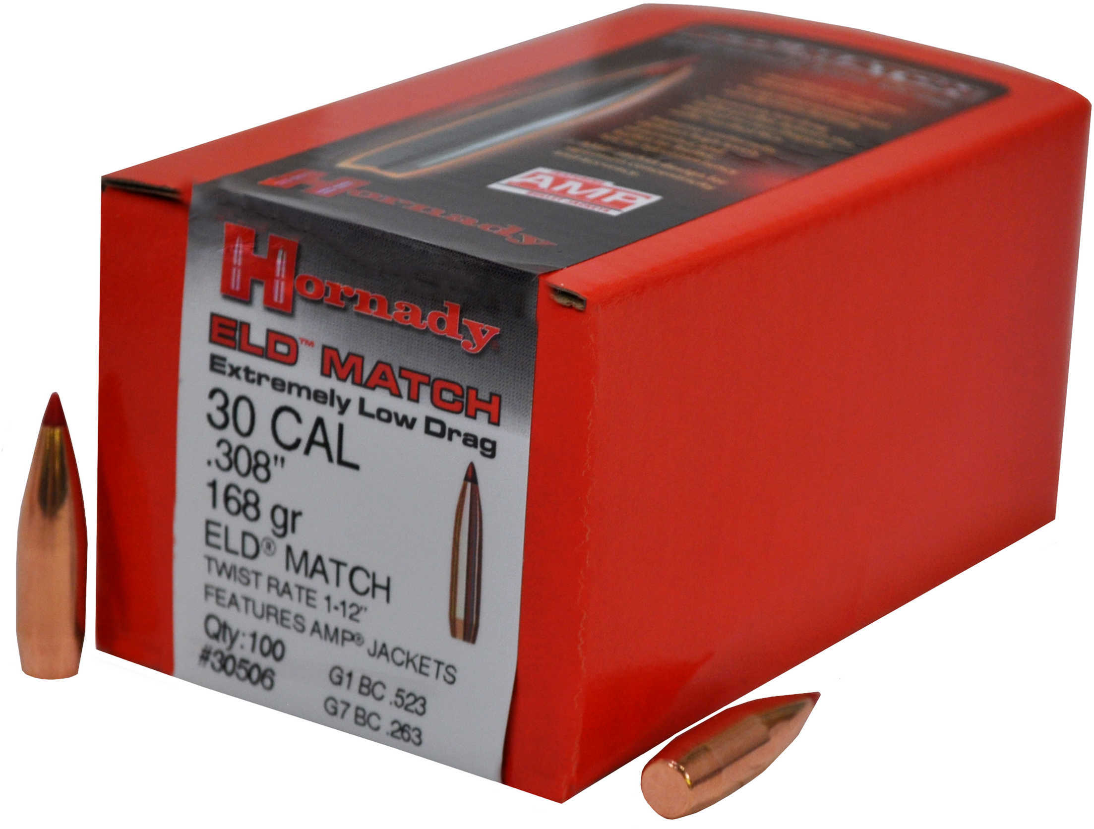 Hornady 30506 ELD Match 30 Caliber .308 168 GR 100 Box