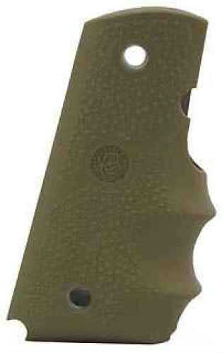 Hogue 43003 1911 Officers Model Rubber Grip W/Finger Grooves Desert Tan