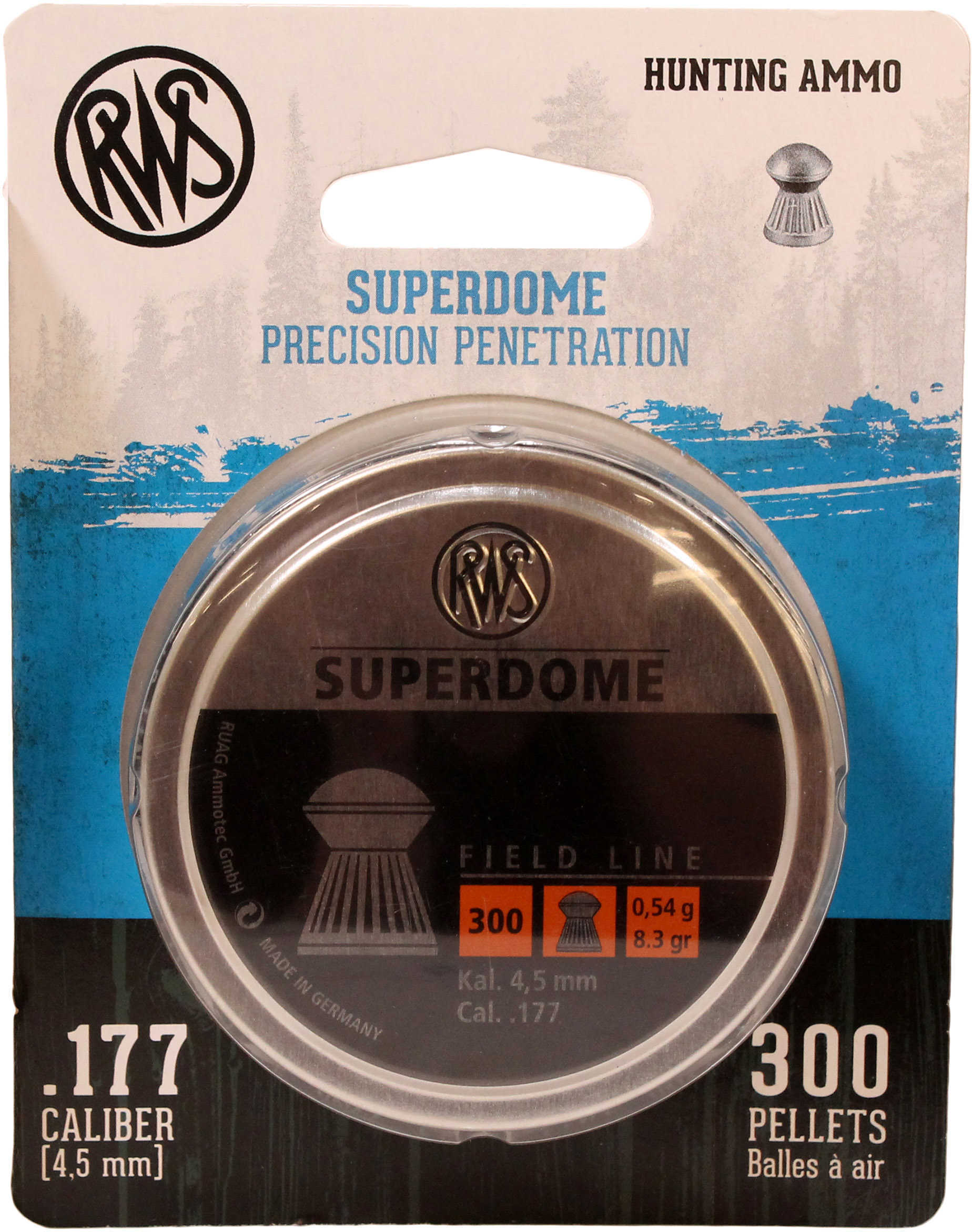 RWS PELLETS .177 SUPERDOME 8.3 GRAIN FIELD 300-PACK