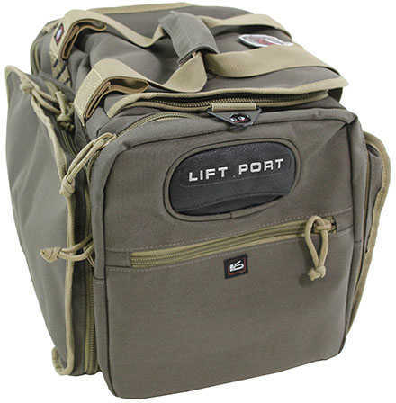 G*Outdoors GPS-1411MRBR Medium Range Bag With Lift Ports & 2 Ammo Dump Cups Rifle Green W/Khaki Trim