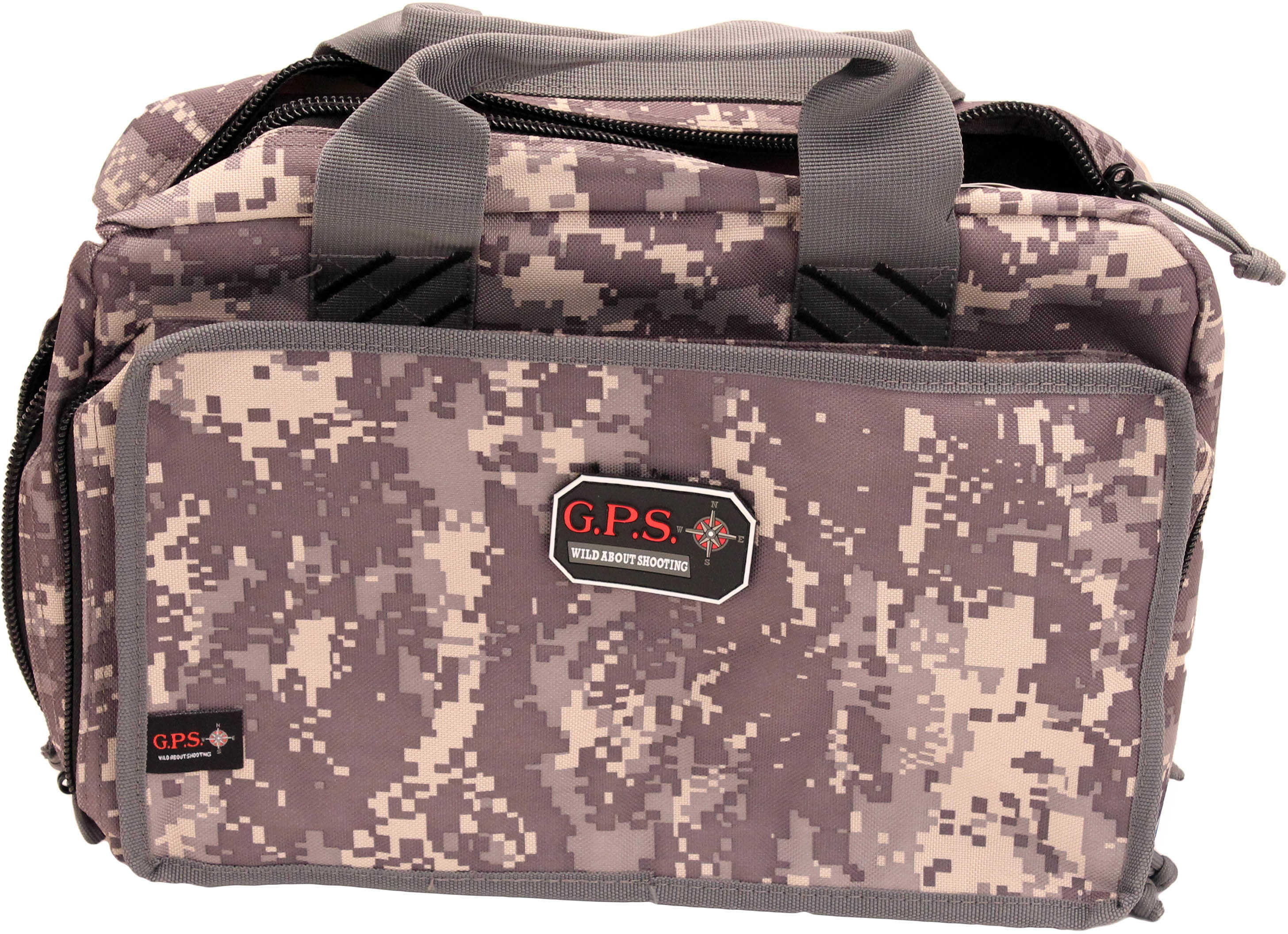 G*Outdoors GPS-1310PCDC Quad Pistol Range Bag Fall Digital Camo Nylon With Visual Id Storage System Mag Pockets