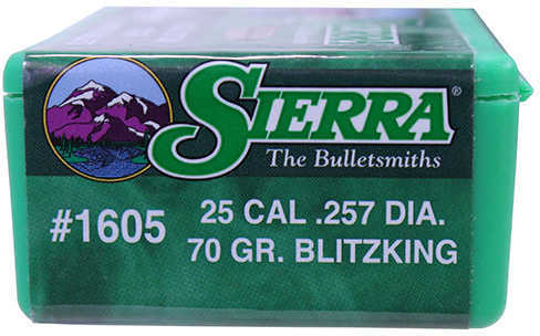 Sierra Blitzking Rifle Bullets .25 Cal .257" 70 Gr BLKG 100/ct